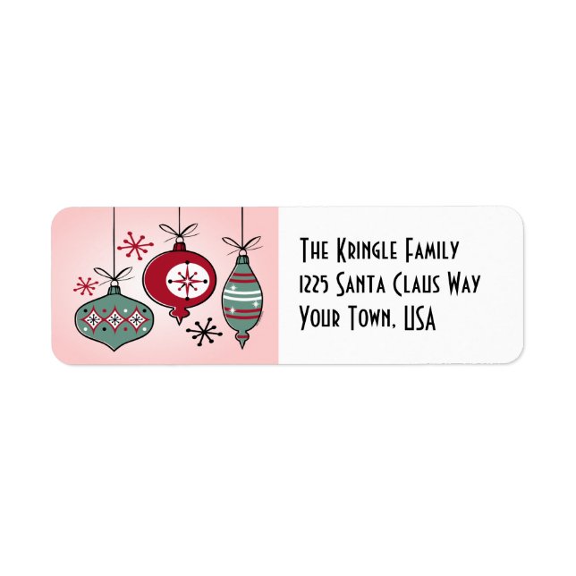 Retro Ornaments Address Label (Front)