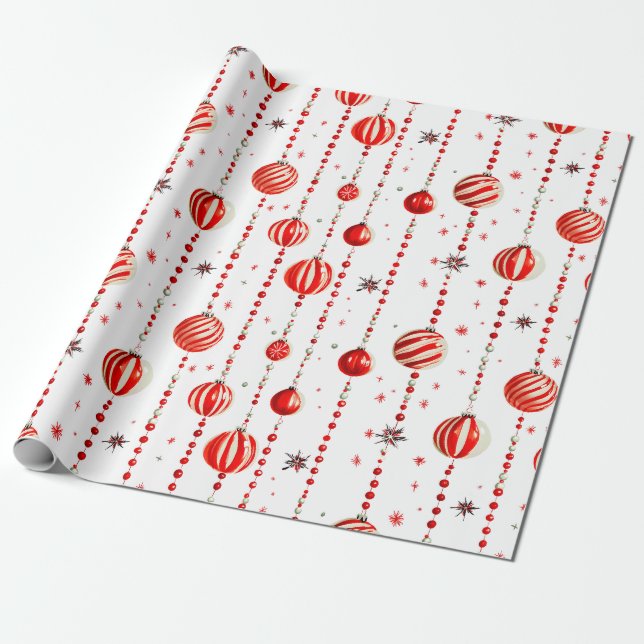 Retro Ornaments And Beads Wrapping Paper (Unrolled)
