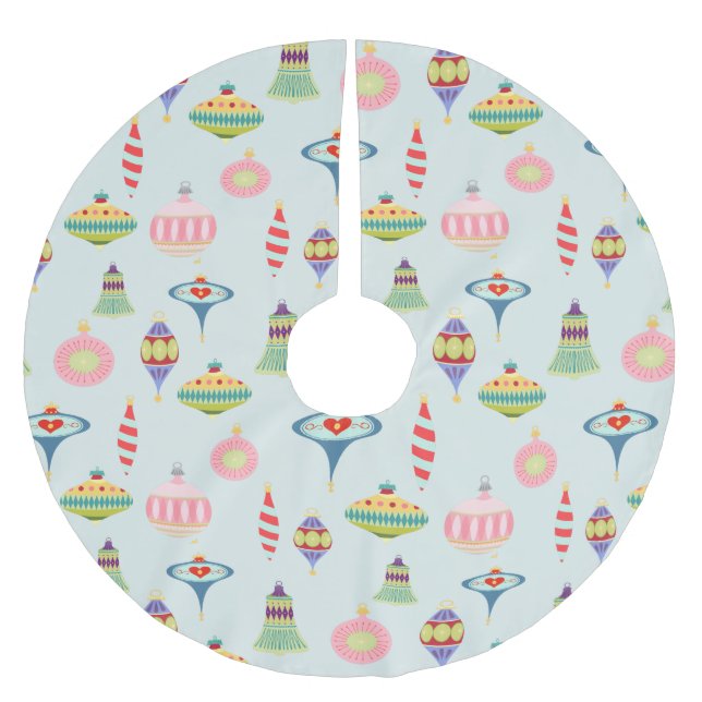 Retro Ornaments | Mid Century Modern  Brushed Polyester Tree Skirt (Front)