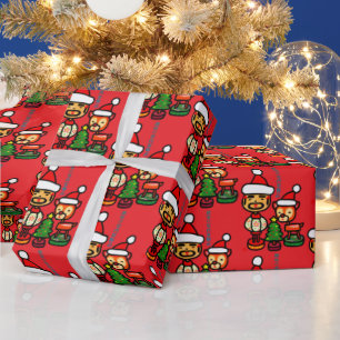 Retro ornaments wrapping paper