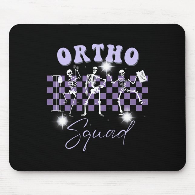 Retro Ortho Squad Dancing Skeleton Orthopaedic Nur Mouse Mat (Front)