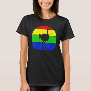 Retro Ostrich Vintage Ostrich Silhouette Bird 70s T-Shirt