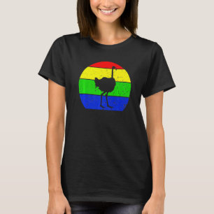 Retro Ostrich Vintage Ostrich Silhouette Bird 70s  T-Shirt