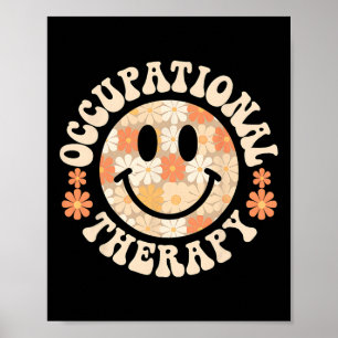 Retro Ot Floral Occupational Therapy Squad Therapi Poster