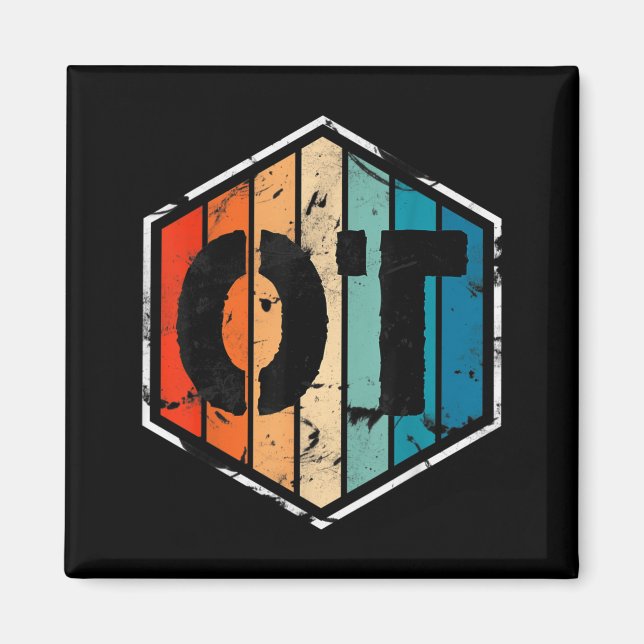 Retro OT Occupational Therapy Funny Party Gift Magnet (Front)