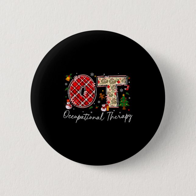 Retro Ot Occupational Therapy Santa Christmas Ot S 6 Cm Round Badge (Front)
