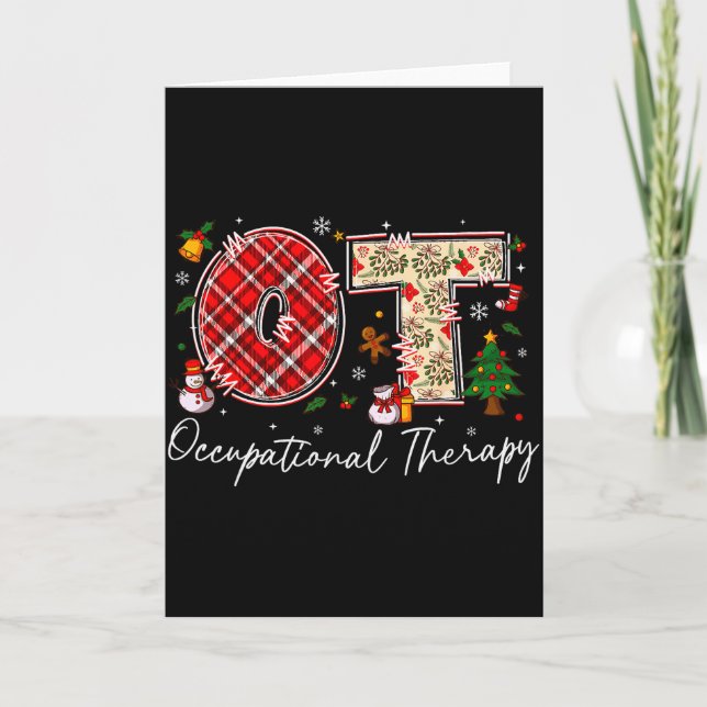 Retro Ot Occupational Therapy Santa Christmas Ot S Card (Front)