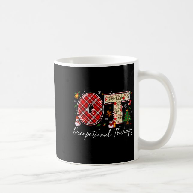 Retro Ot Occupational Therapy Santa Christmas Ot S Coffee Mug (Right)