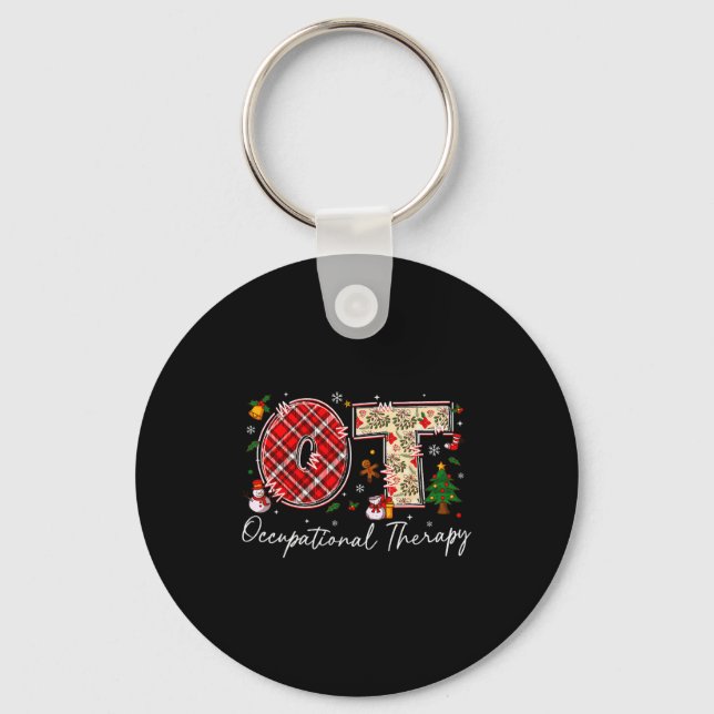 Retro Ot Occupational Therapy Santa Christmas Ot S Key Ring (Front)