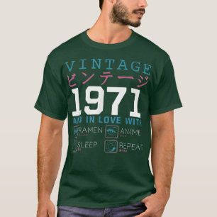 Retro Otaku Kanji Vintage 1971 Birthday Ramen Anim T-Shirt