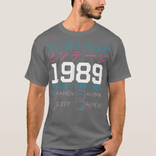 Retro Otaku Kanji Vintage 1989 Birthday Ramen Anim T-Shirt