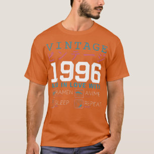 Retro Otaku Kanji Vintage 1996 Birthday Ramen Anim T-Shirt