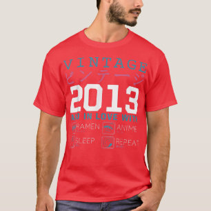 Retro Otaku Kanji Vintage 2013 Birthday Ramen Anim T-Shirt