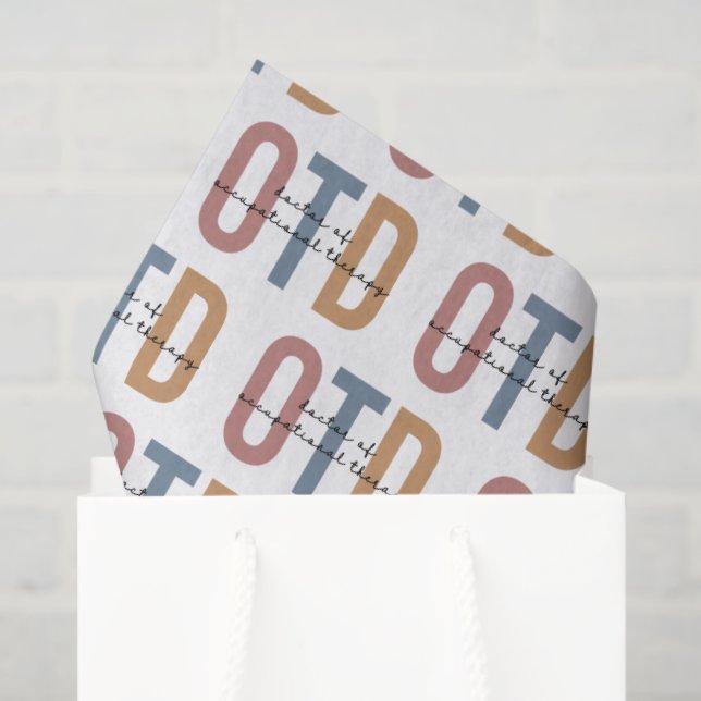 Retro OTD Doctor of Occupational Therapy Tissue Paper (Gift Bag)