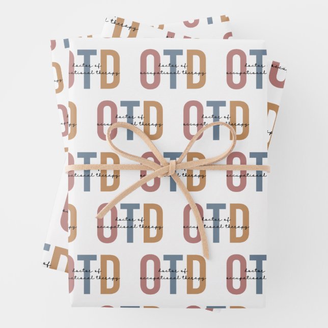 Retro OTD Doctor of Occupational Therapy Wrapping Paper Sheet (In situ)
