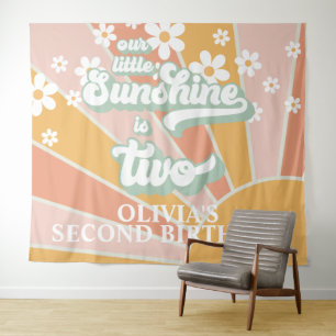 Retro Our Little Sunshine Daisy Birthday Banner Ta Tapestry