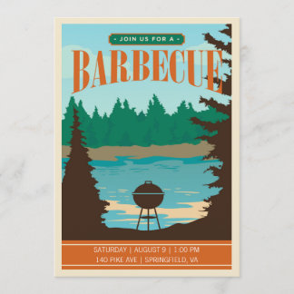 Retro Outdoor BBQ Invite