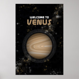 Retro Outer Space Art with the Planet Venus Poster
