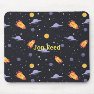 Retro Outer Space Monogrammed Mouse Mat