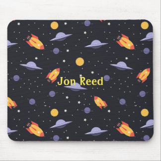 Retro Outer Space Monogrammed Mouse Mat