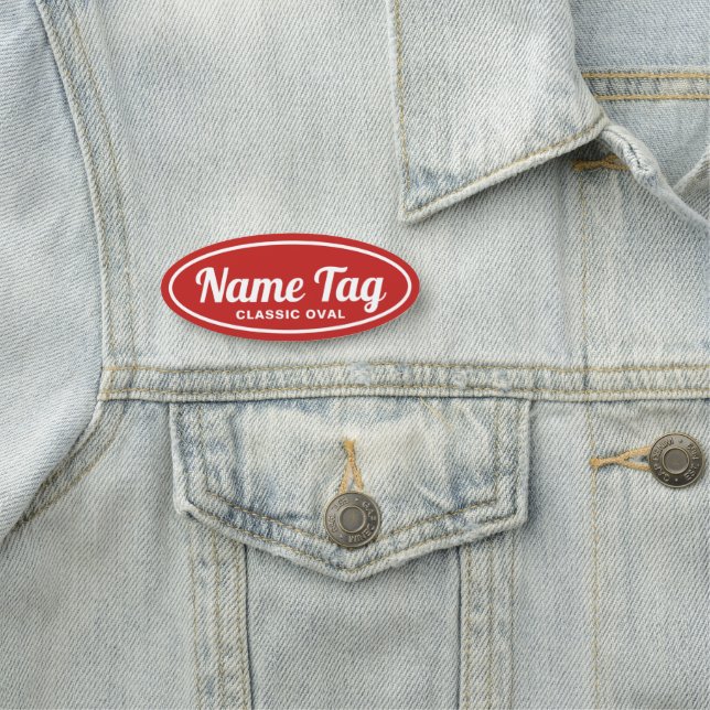 Retro Oval Classic Name Tag (In Situ)