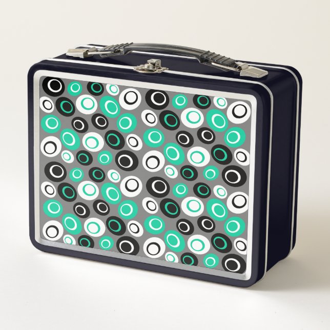 Retro Oval Dots Pattern Lunch Box (Front)