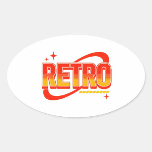 Retro. Oval Sticker