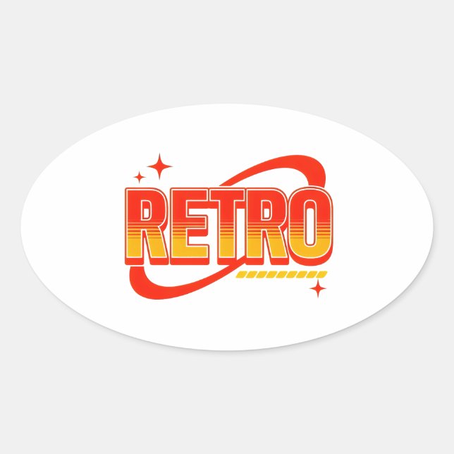 Retro. Oval Sticker (Front)