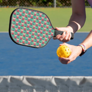 Retro Ovals and Semi-Circles Pickleball Paddle