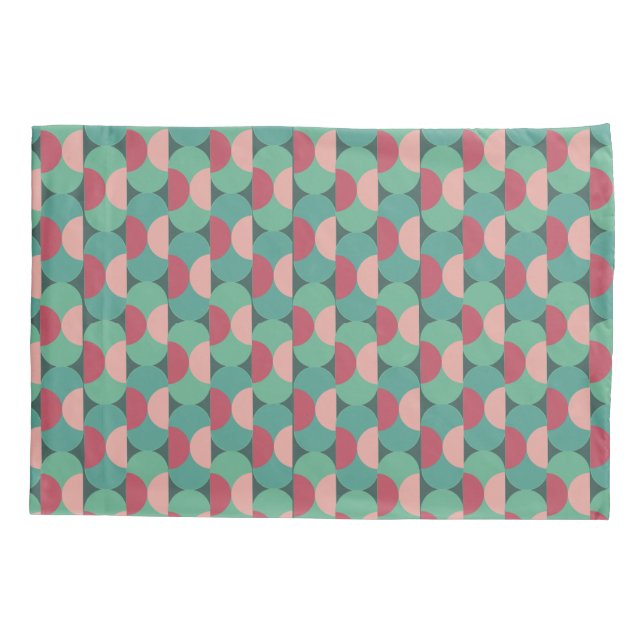 Retro Ovals and Semi-Circles Pillowcase (Back)