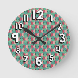 Retro Ovals and Semi-Circles  Round Clock