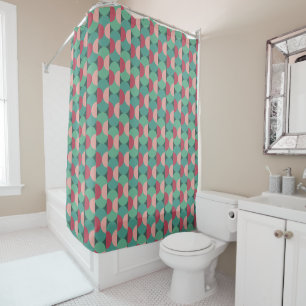 Retro Ovals and Semi-Circles Shower Curtain