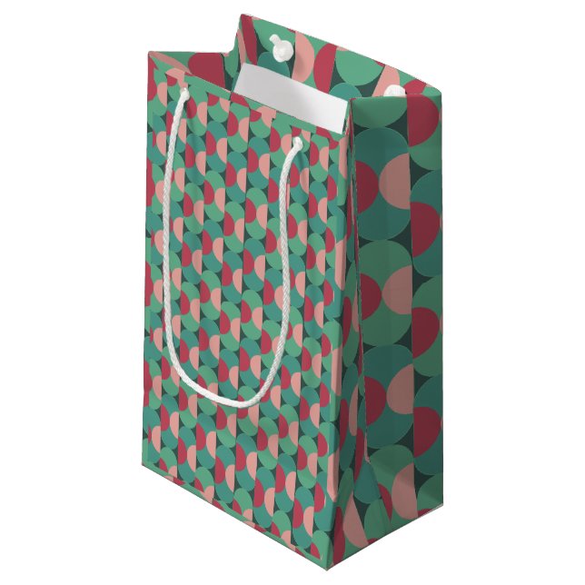 Retro Ovals and Semi-Circles  Small Gift Bag (Front Angled)