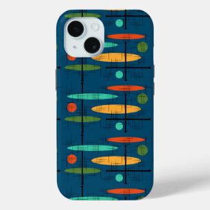 Retro Ovals Dots & Lines iPhone 15 Case