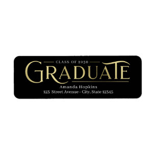 Retro Overlay Graduation Return Address Label