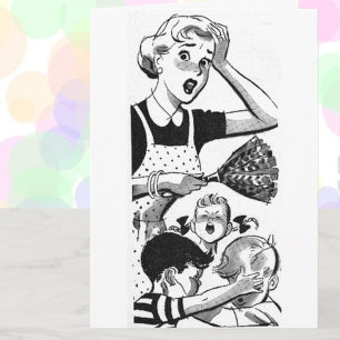 Retro Overwhelmed Mom Card