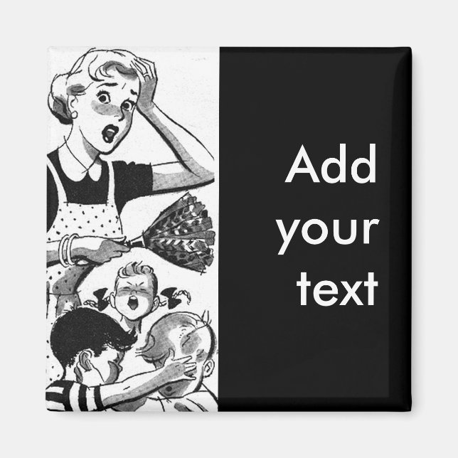 Retro Overwhelmed Mum Magnet (Front)