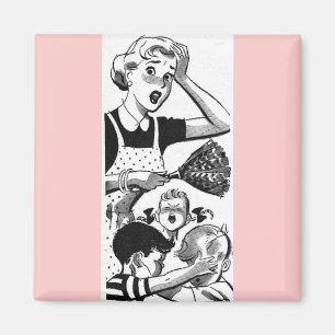 Retro Overwhelmed Mum Magnet