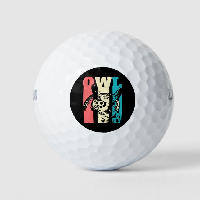 Retro Owl Golf Balls (Front)