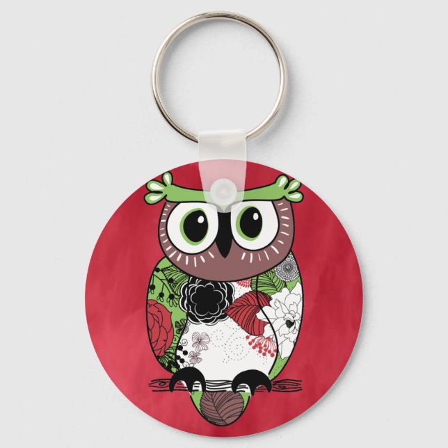 Retro Owl Key Ring (Front)