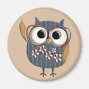 Retro Owl Magnet