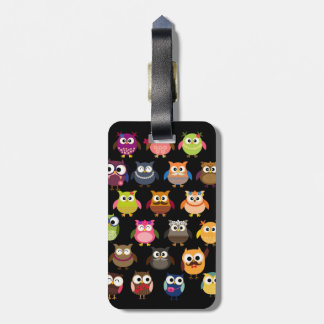 Retro Owl Pattern Luggage Tag