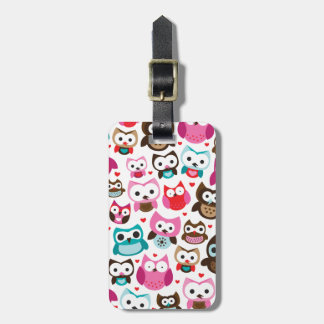 Retro owl pattern luggage travel tags