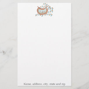 Retro Owl Personalised Stationery