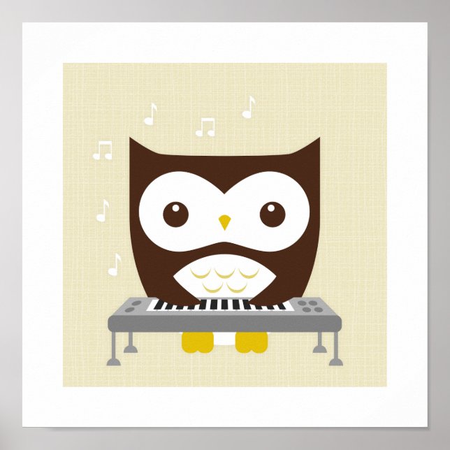 Retro Owl Poster Print (Front)