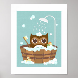 Retro Owl Poster Print