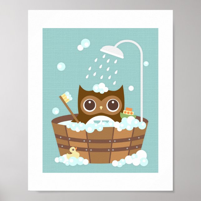 Retro Owl Poster Print (Front)