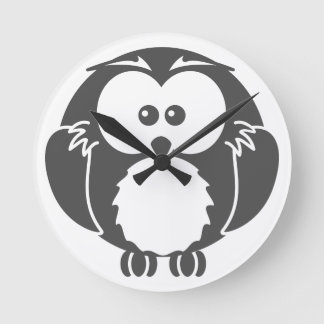 Retro Owl Round Clock