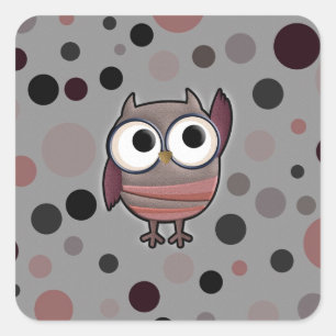 Retro Owl Square Sticker