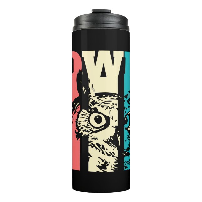 Retro Owl Thermal Tumbler (Front)
